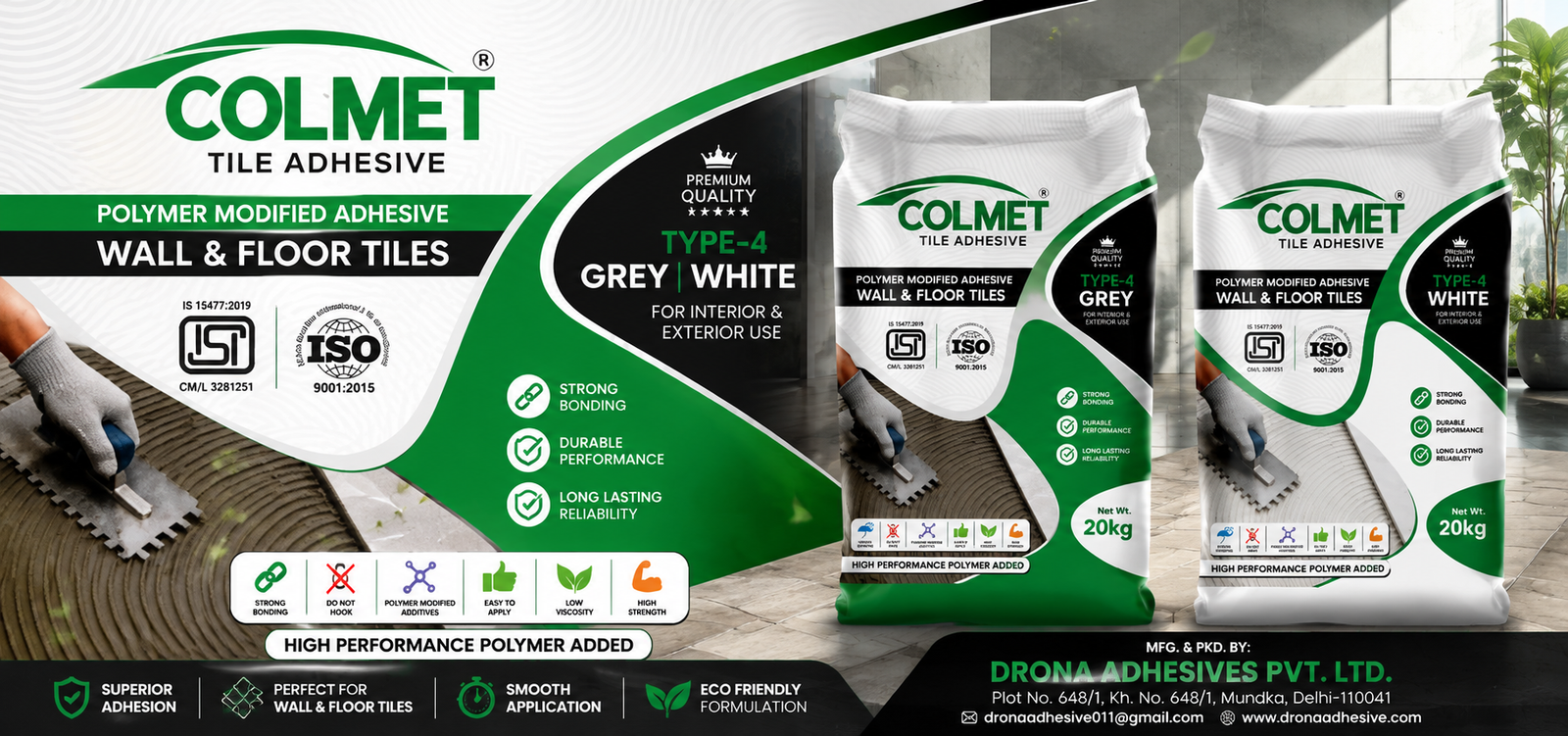 Colmet Tile Adhesive banner