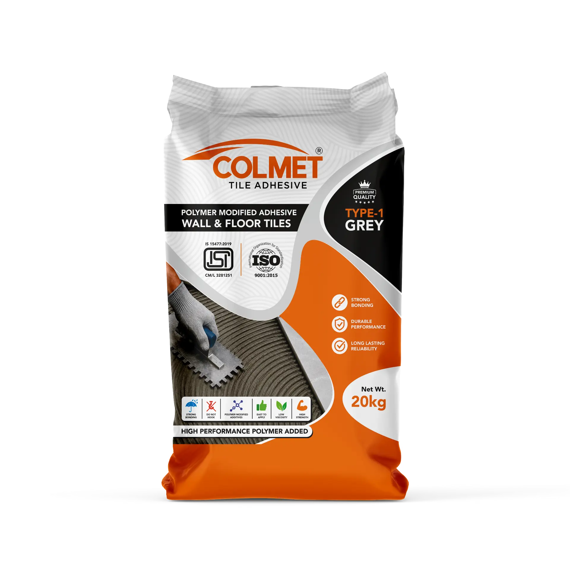 Colmet Tile Adhesive Type-1 Grey 20 kg bag