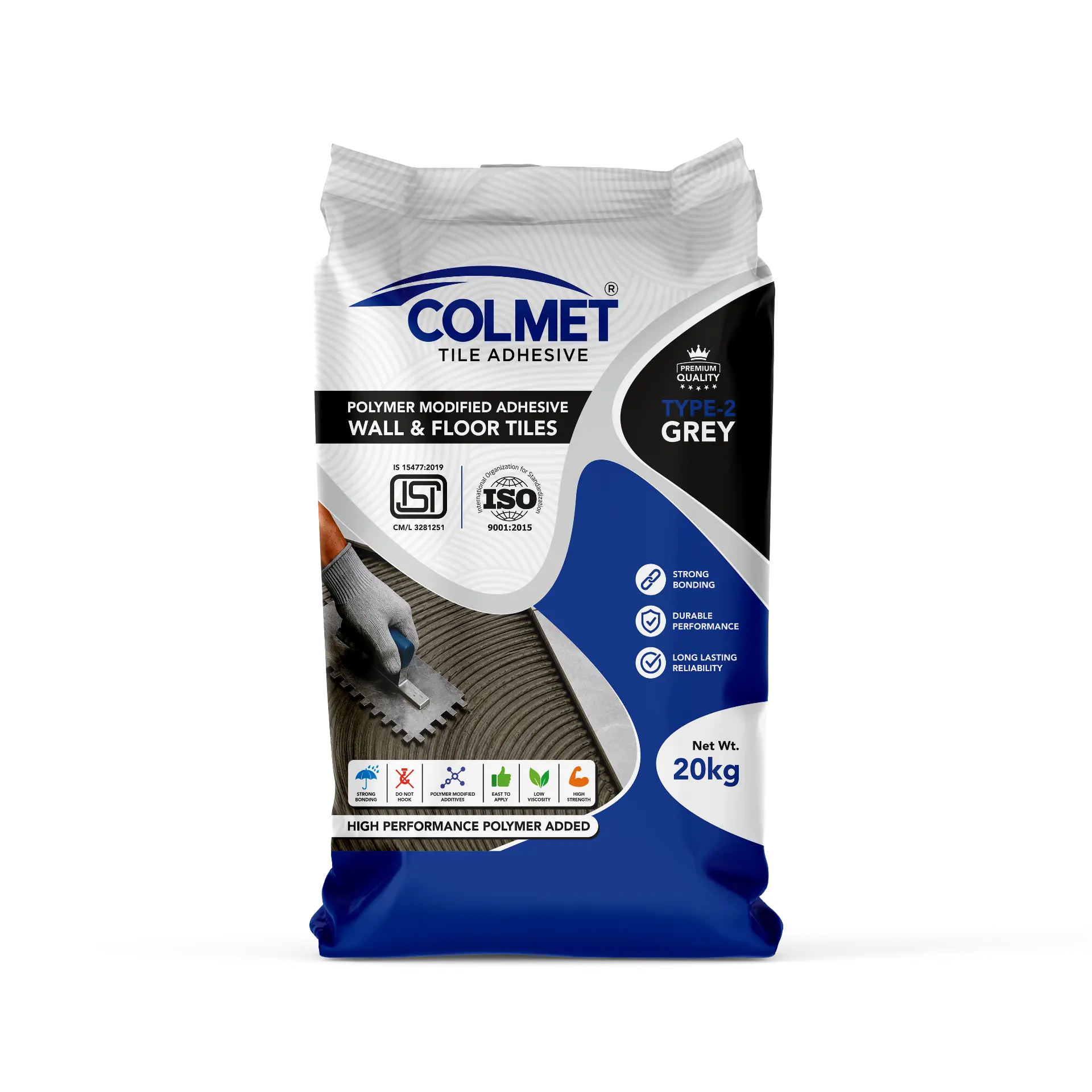 Colmet Tile Adhesive Type-2 Grey 20 kg bag
